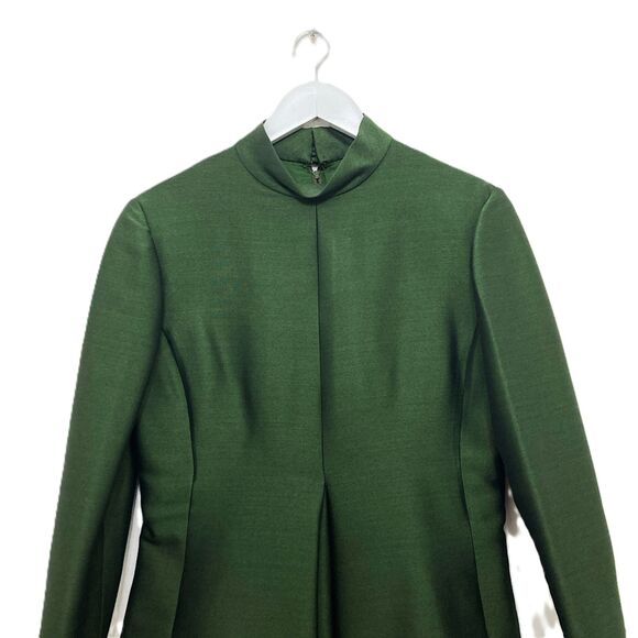 Chester Weinberg 1960s Green Silk Taffeta Cocktail Gown Vintage Dress 8 - Picture 5 of 16